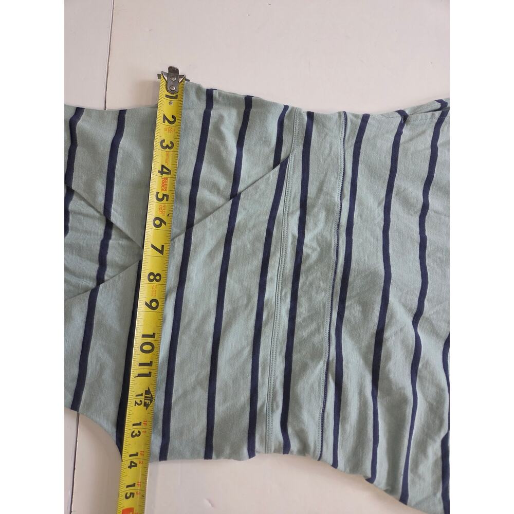 Toad & Co Light Green and Navy Midi Dress Tie Waist Pockets Sleeveless Small - Picture 5 of 8